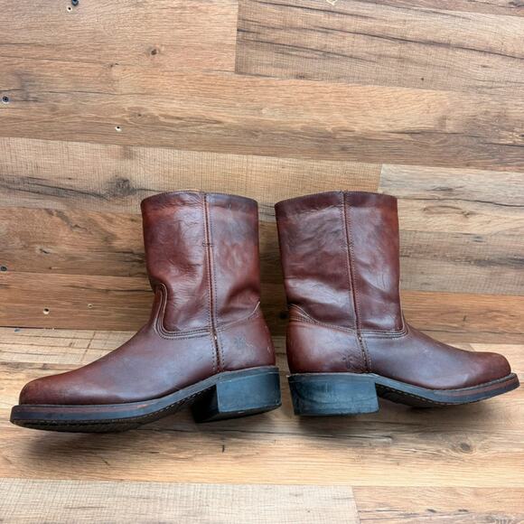 VTG Frye Campus Short Boots men 10M Red Oxblood Biker Square Toe main image 8